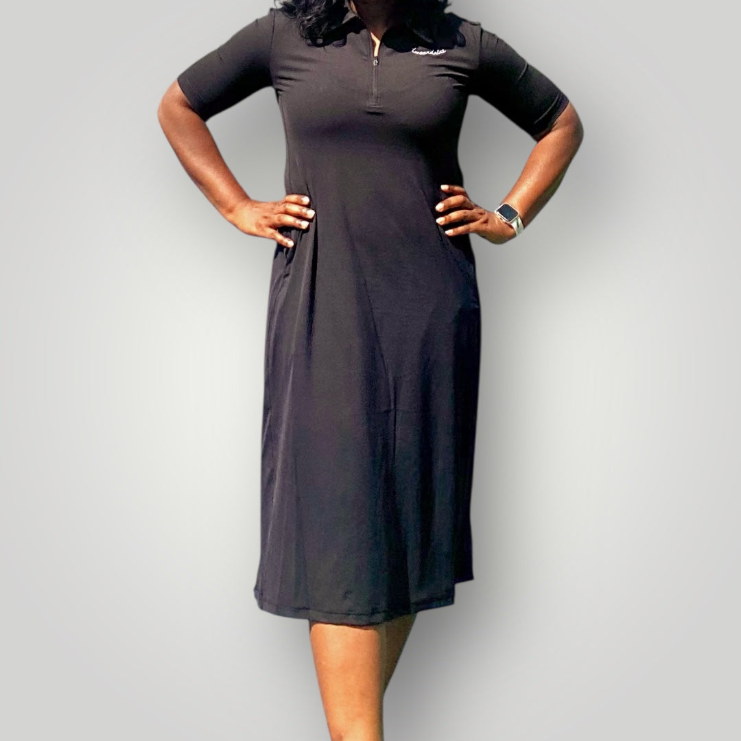 RUNS BIG)The ORIGINAL Ace Tennis Dress- Black Two & Nine Modest Fitness Apparel RUNS BIG)The ORIGINAL Ace Tennis Dress- Black Two & Nine Modest Fitness Apparel