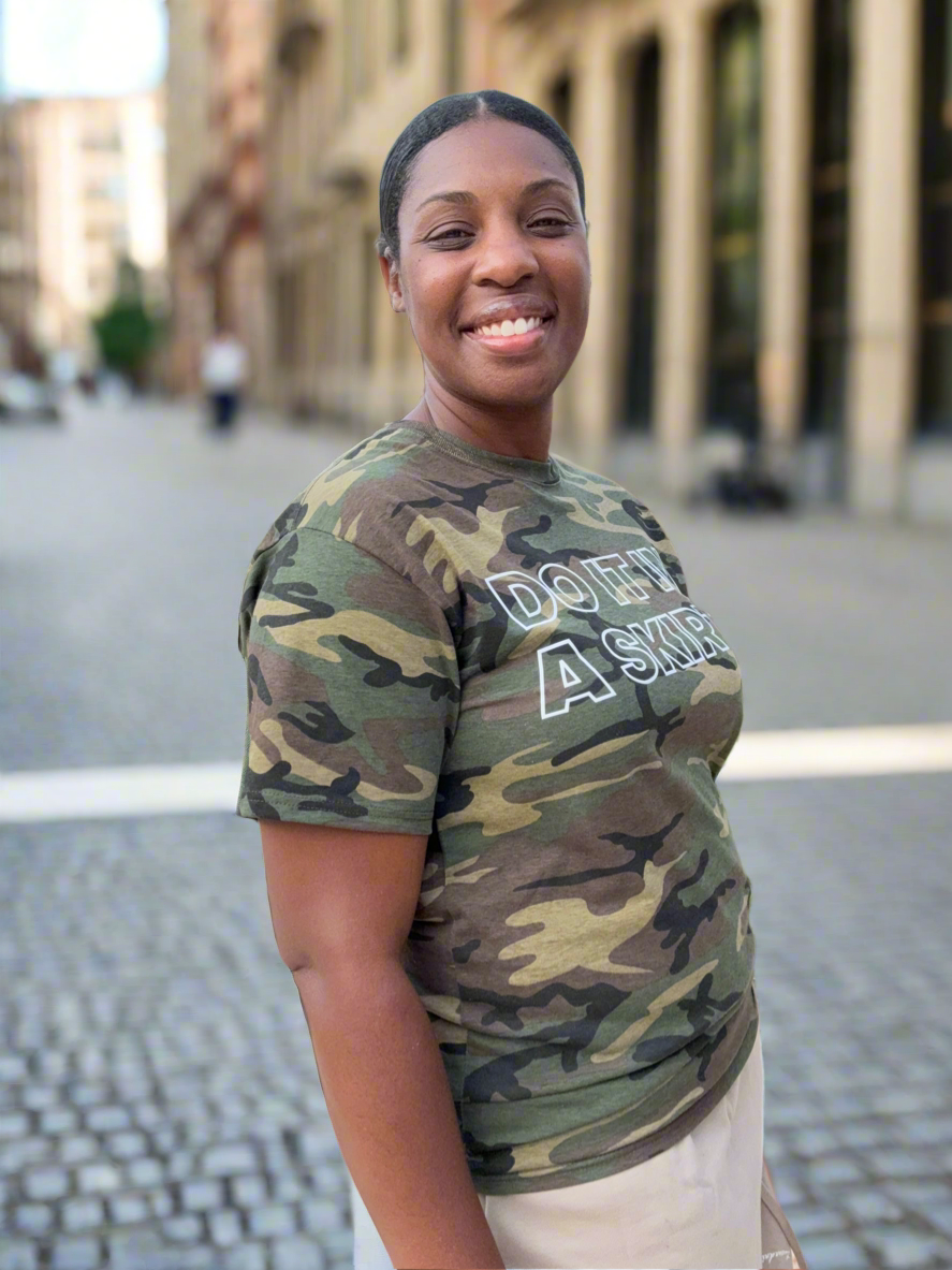 Camo “Do It In A Skirt” Graphic Tee