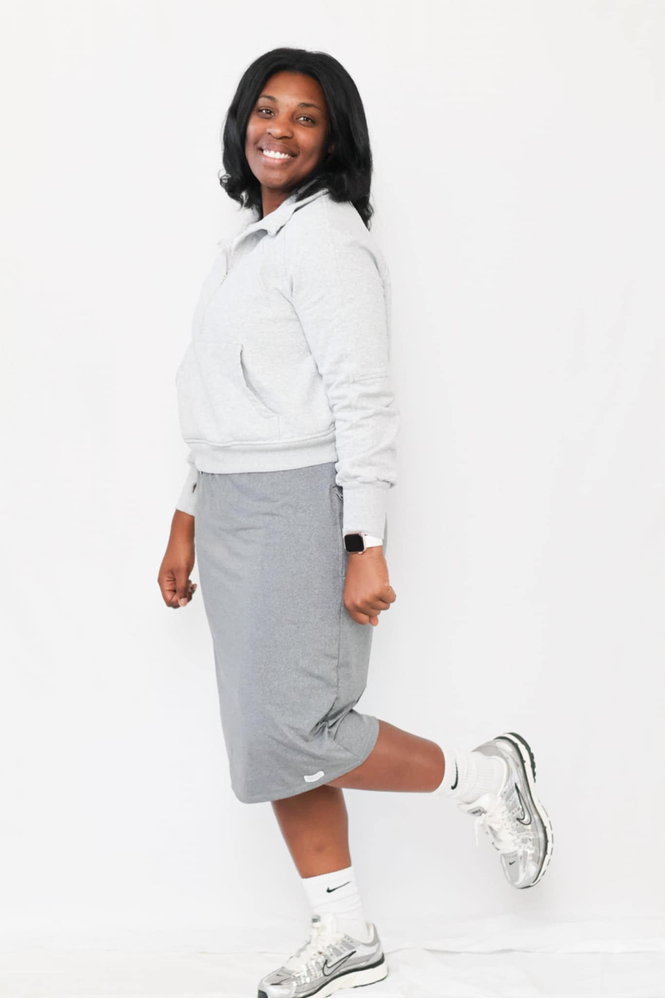Gray Signature Straight Skirt