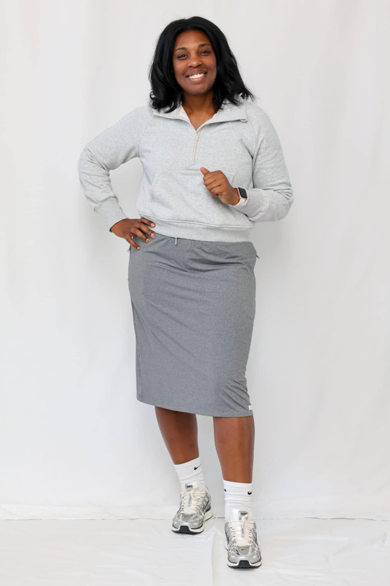 Gray Signature Straight Skirt