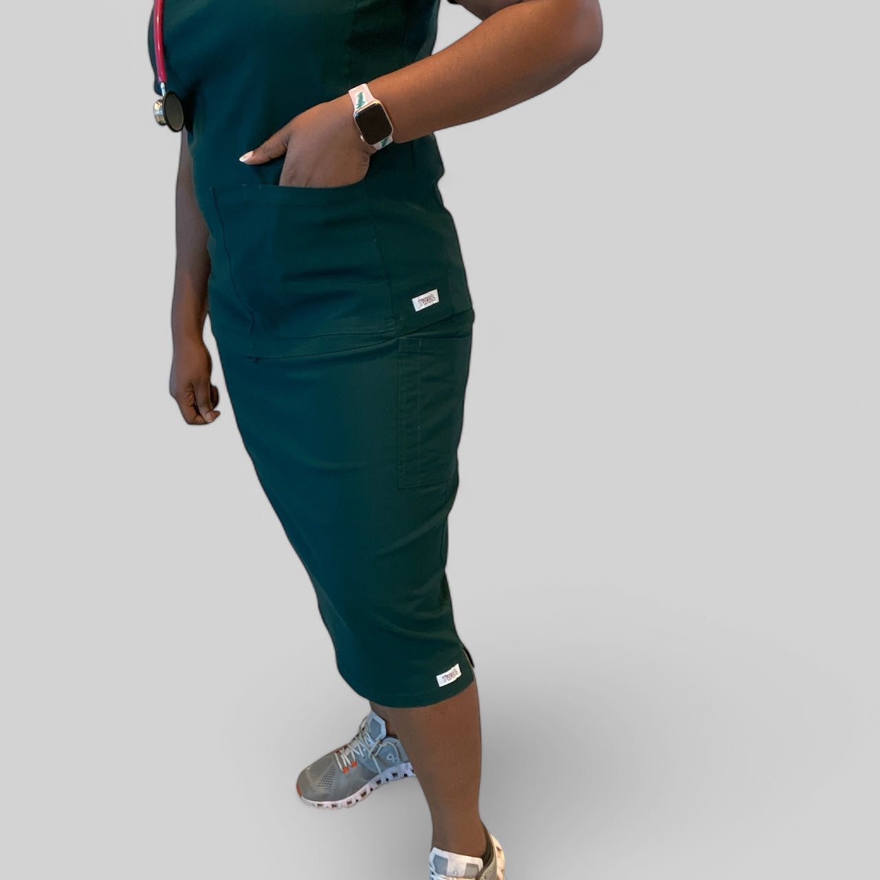 Hunter Green ModestiFit Scrub Skirt