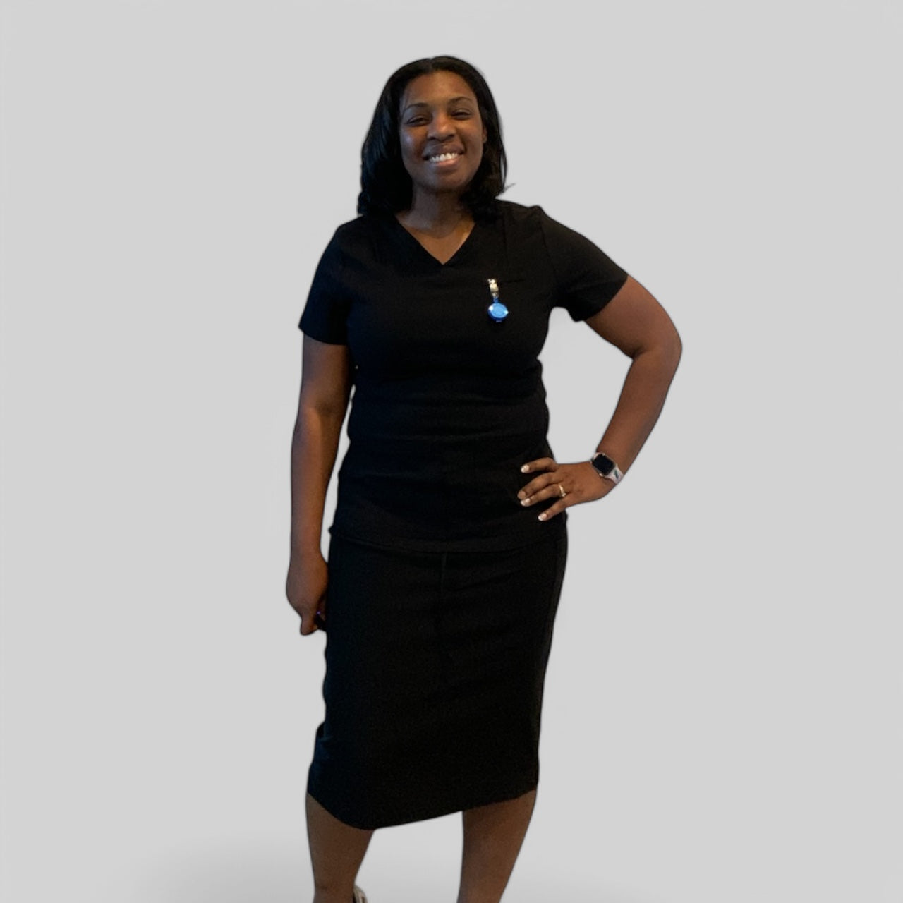 Black ModestiFit Scrub Top