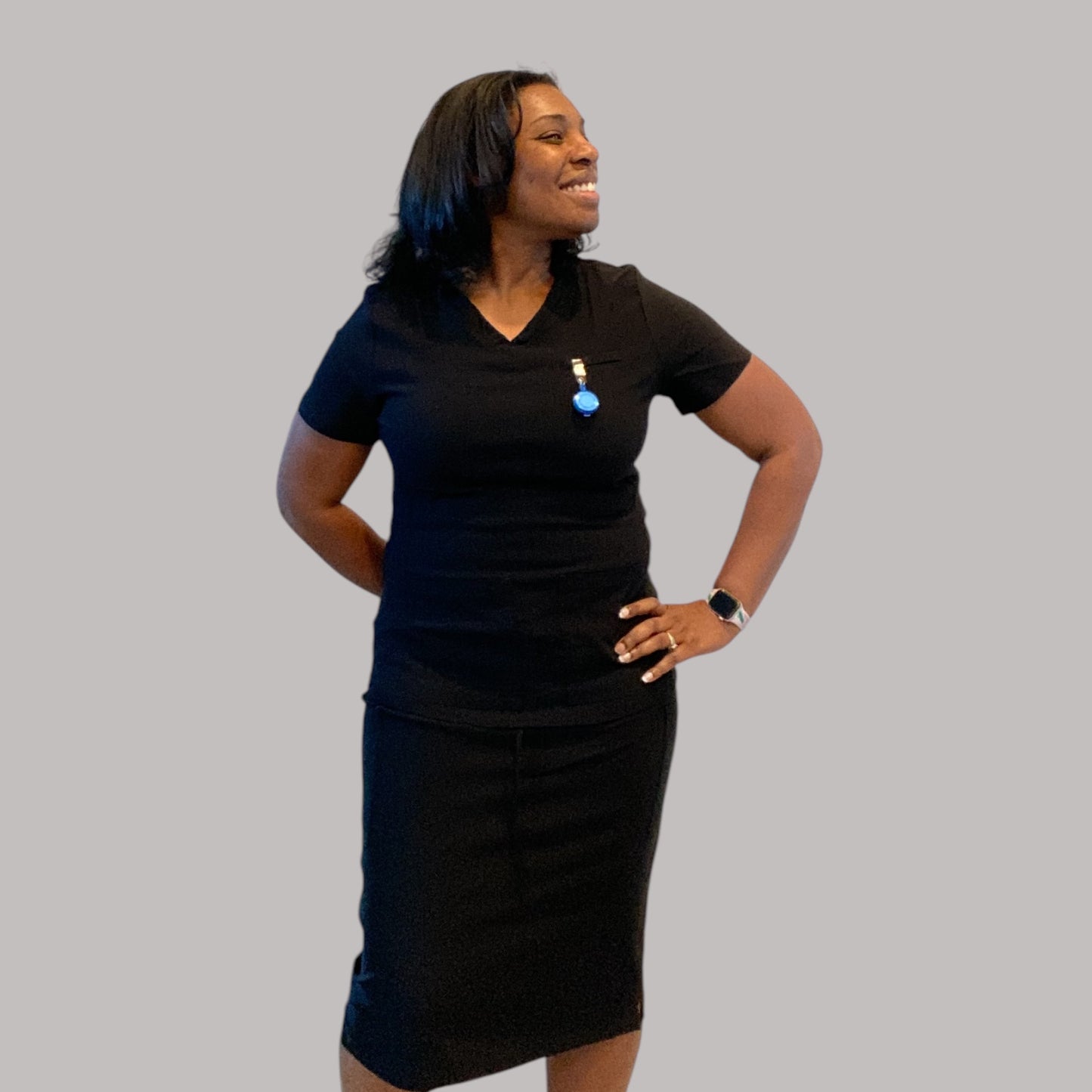 Black ModestiFit Scrub Skirt
