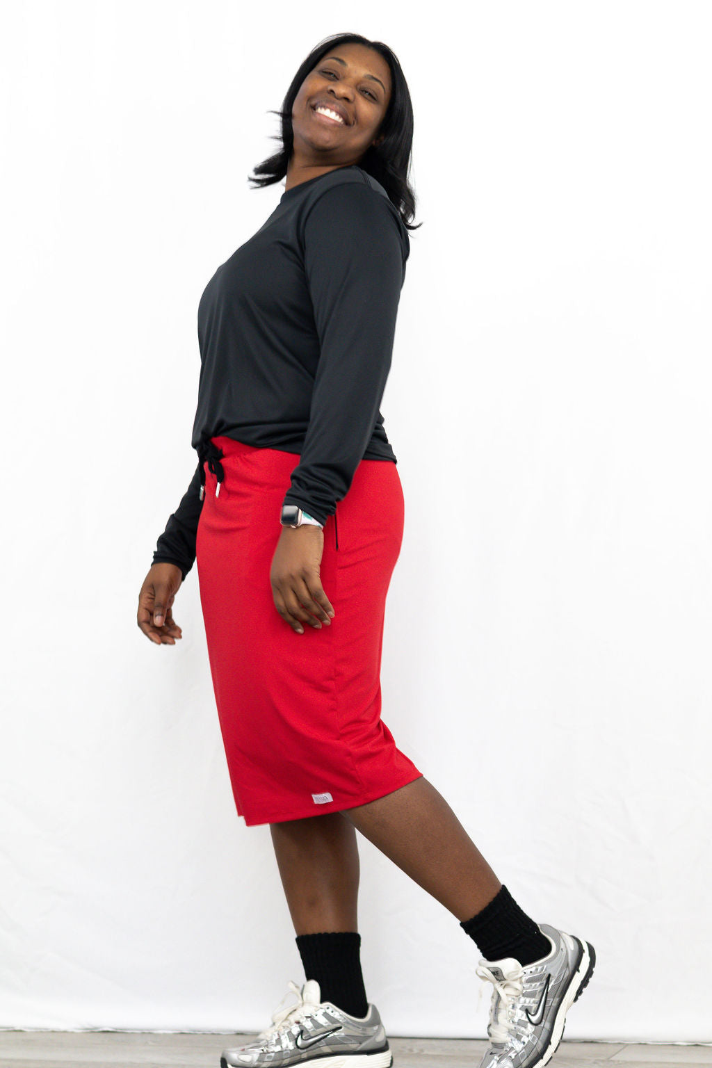Red Signature Straight Skirt