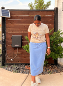 Last Chance- (Runs Small) Cloud Nine Sweatshirt Skirt – (Light Gray & Light Blue)