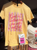 God is Within Her, She will not fall Graphic Tee