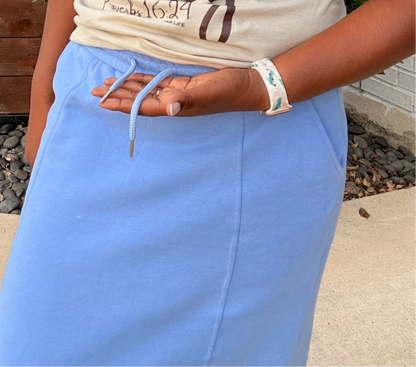 Cloud Nine Sweatshirt Skirt – (Light Gray & Light Blue)