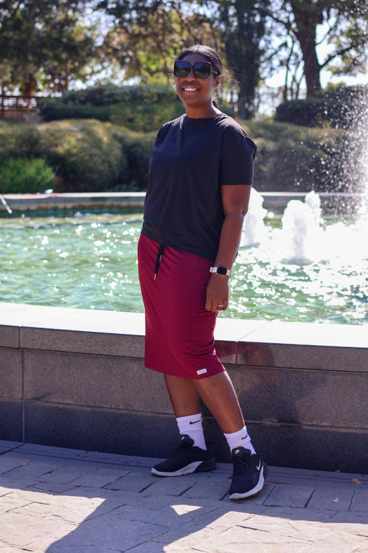 Burgundy Signature Straight Skirt