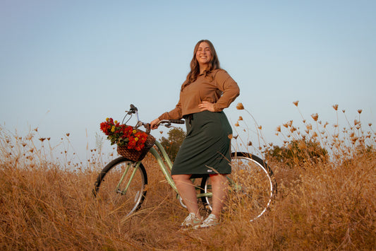 Hunter Green Straight Signature Skirt