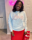 Seasonal- John 3:16 Love Script Crewneck (White)
