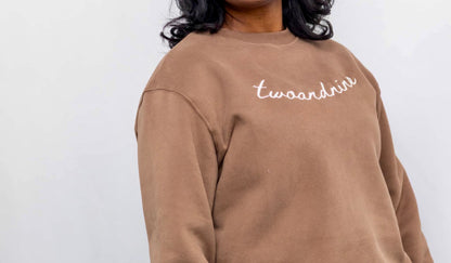 Brown Signature Sweatshirt & Skirt Matching Set