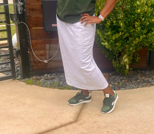 Cloud Nine Sweatshirt Skirt – (Light Gray & Light Blue)