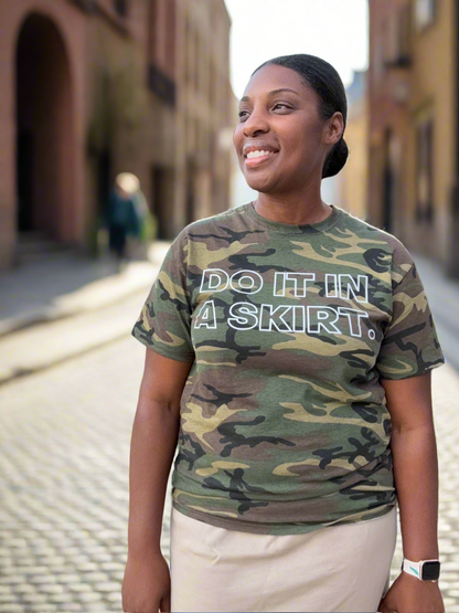 Camo “Do It In A Skirt” Graphic Tee