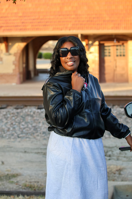 Two & Nine Luxe Faux Leather Zip Jacket