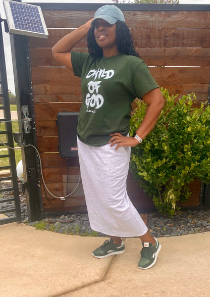 Cloud Nine Sweatshirt Skirt – (Light Gray & Light Blue)