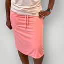 Two & Nine | Modest Athletic Skirt with Built-In Shorts | Blush Breeze, 24” Length, Drawstring Waist