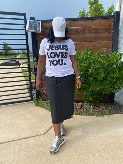 “Jesus Loves You” Graphic Faith Tee – White
