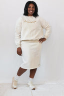 (SIZE UP ONE SIZE) | Curvy Fit 48/50 Hip Options (Tagged 3X/4X) | Signature Sweatshirt & Skirt Matching Set
