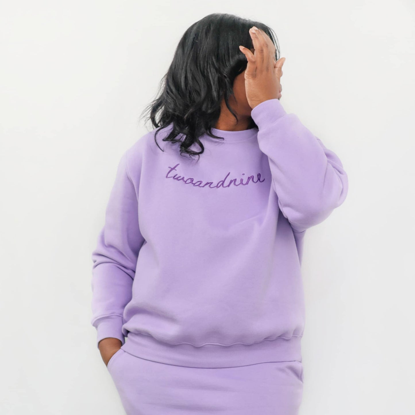 Purple Signature Sweatshirt & Skirt Matching Set