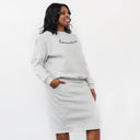 Modest Fleece Sweatshirt & Skirt Set |Curvy Fit 48/50 Hip Options (Tagged 3X/4X)| 25” Length Skirt with Pockets (Copy)