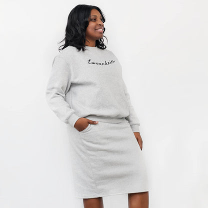 Gray Signature Sweatshirt & Skirt Matching Set