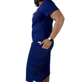 Navy ModestiFit Scrub Top