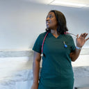 Hunter Green ModestiFit Scrub Top