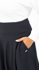 The Poised Ribbed Polo Skirt Set – Black