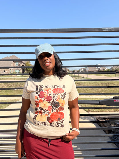 God Is Faithful In Every Season | Christian Fall T-Shirt
