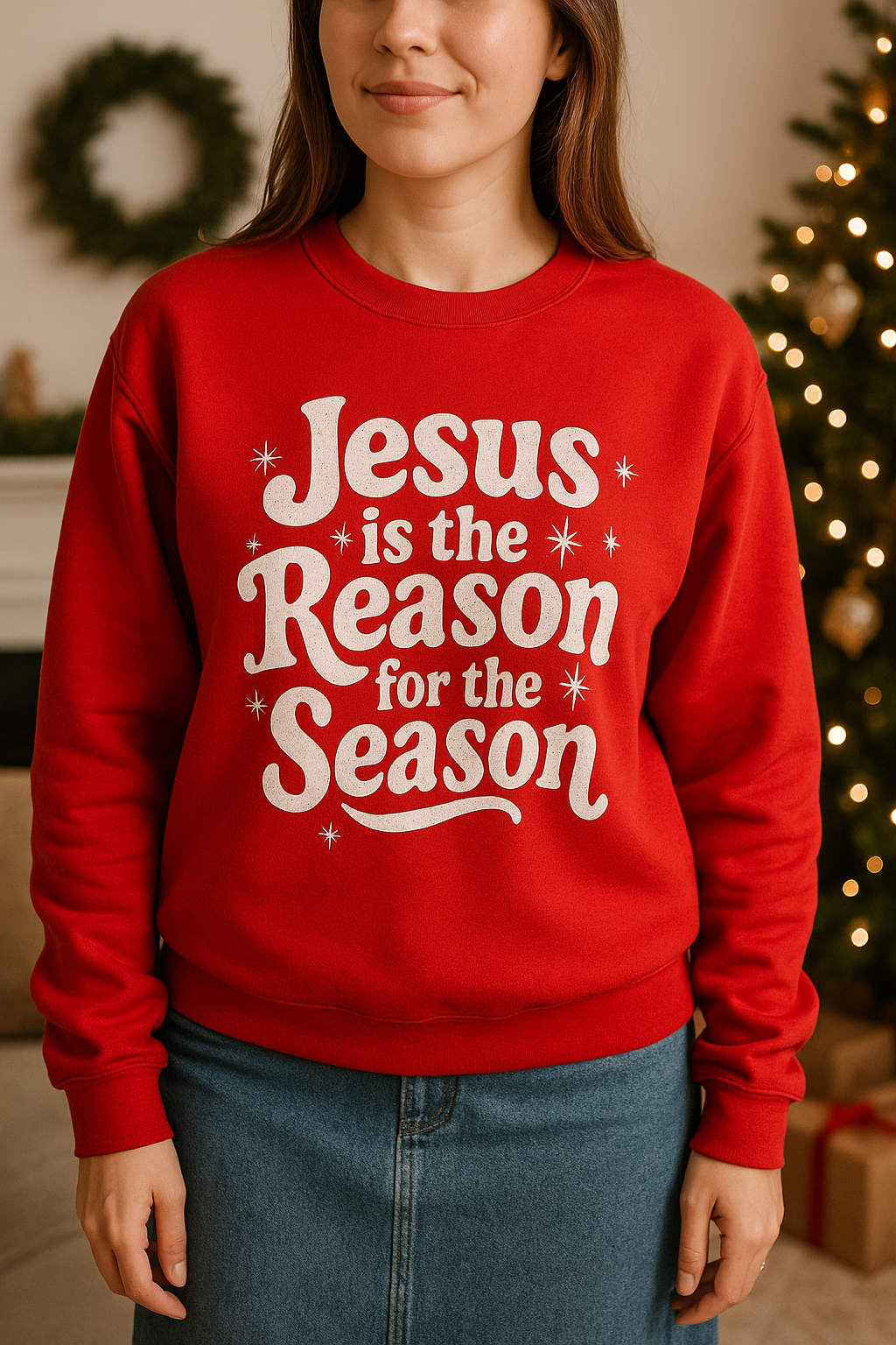 Jesus Is the Reason for the Season Christmas Crewneck