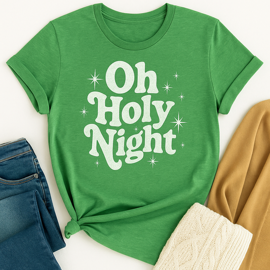 Vintage “Oh Holy Night” Christian Christmas T-Shirt