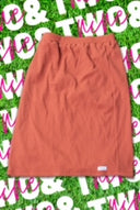 Rust Waffle Print Straight Skirt