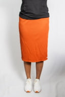 Rust Waffle Print Straight Skirt
